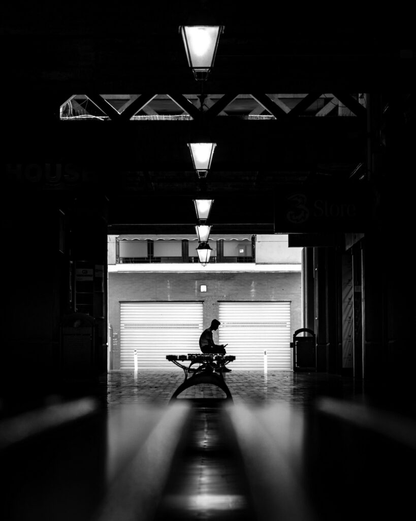 Person sitting on a bench
